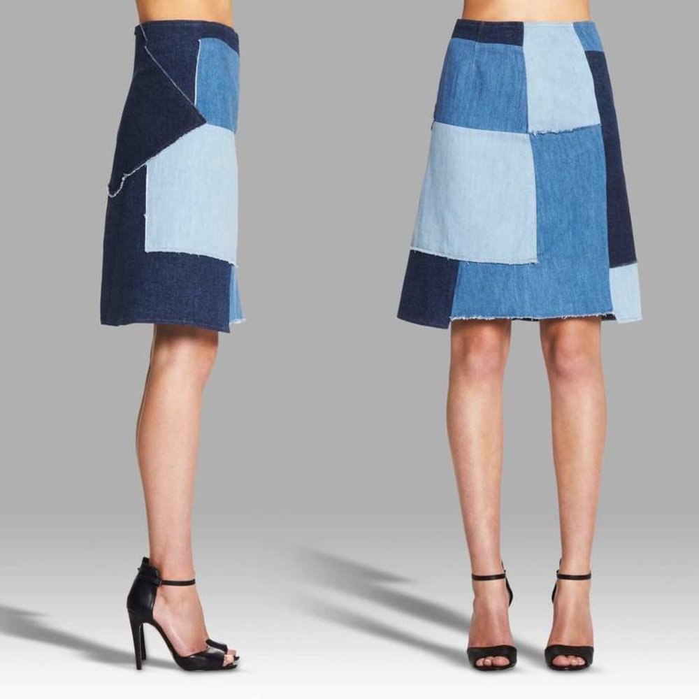 HOT!!! MIH Jeans Turo Patchwork Denim skirt Women's Size Medium